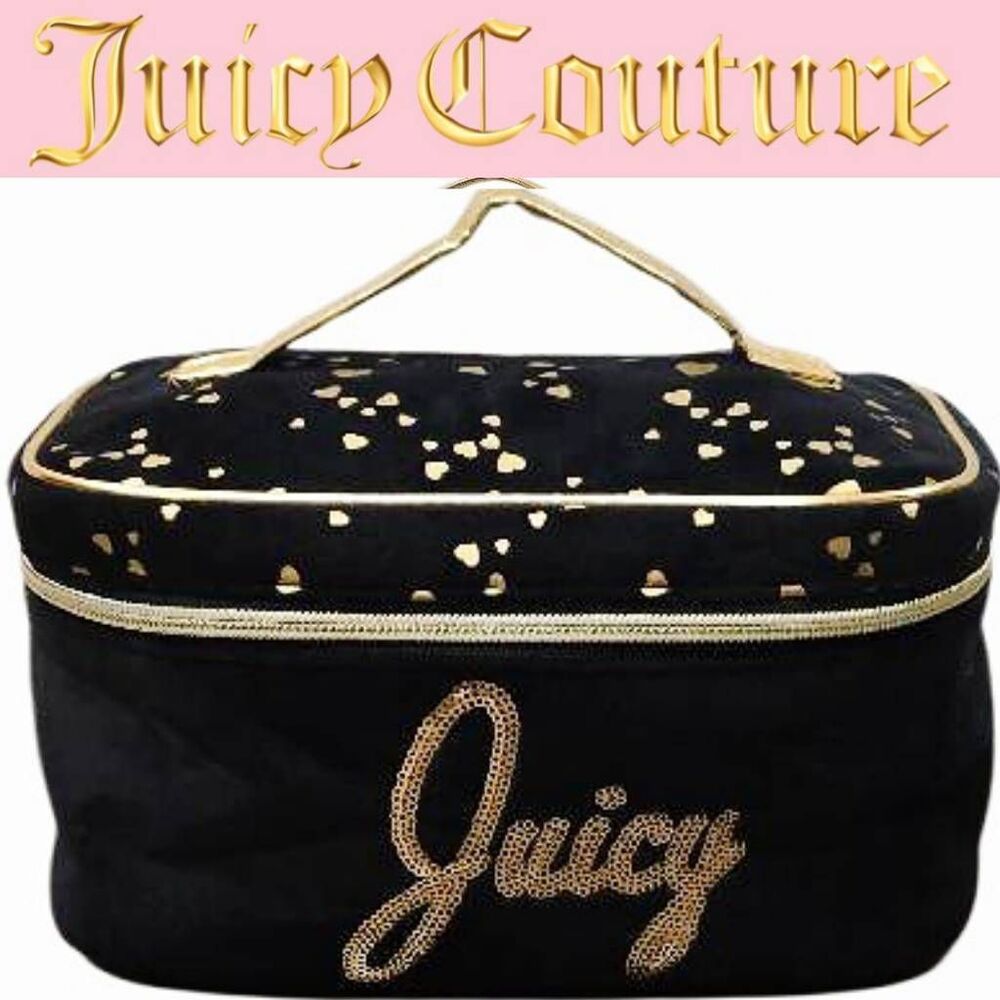 Juicy‎ Couture Gold Logo & Hearts Makeup Carrying Case